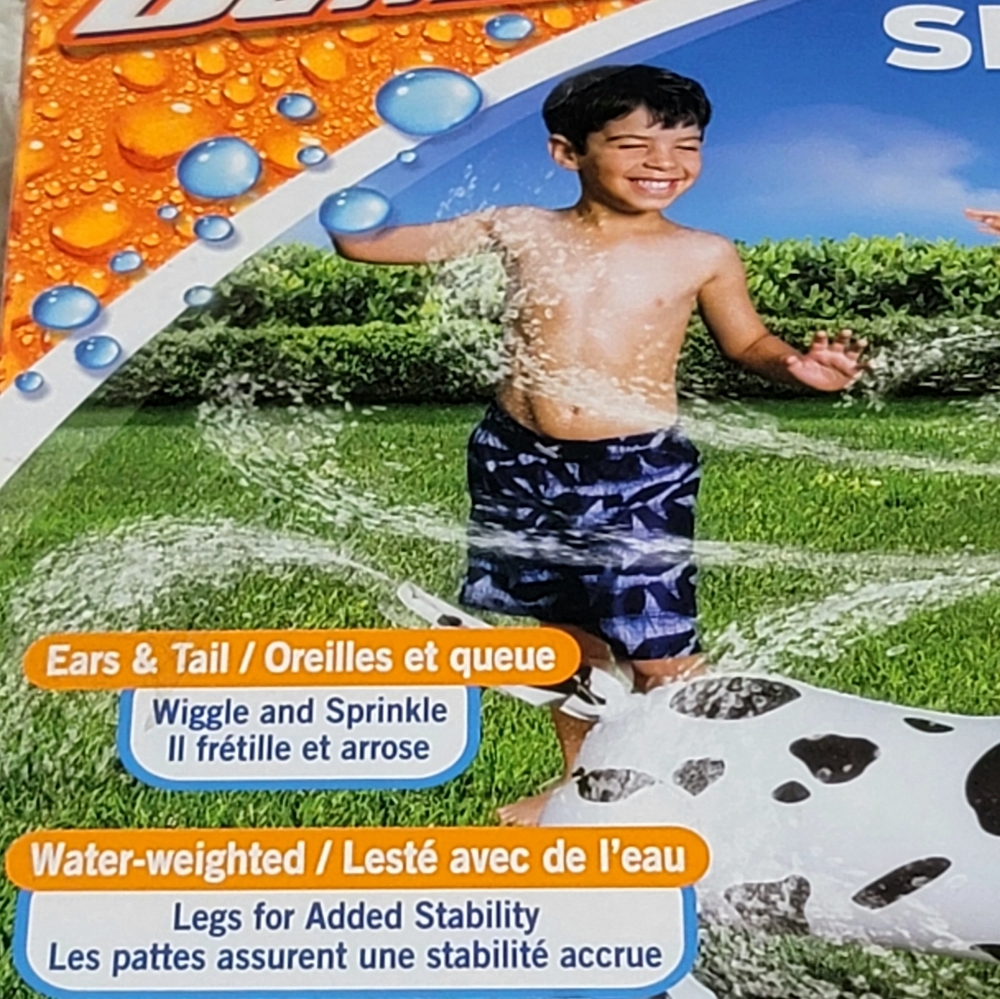 NEW Banzai Inflatable Dalmatian Sprinkler, Kids' Outdoor Summer Water Toy